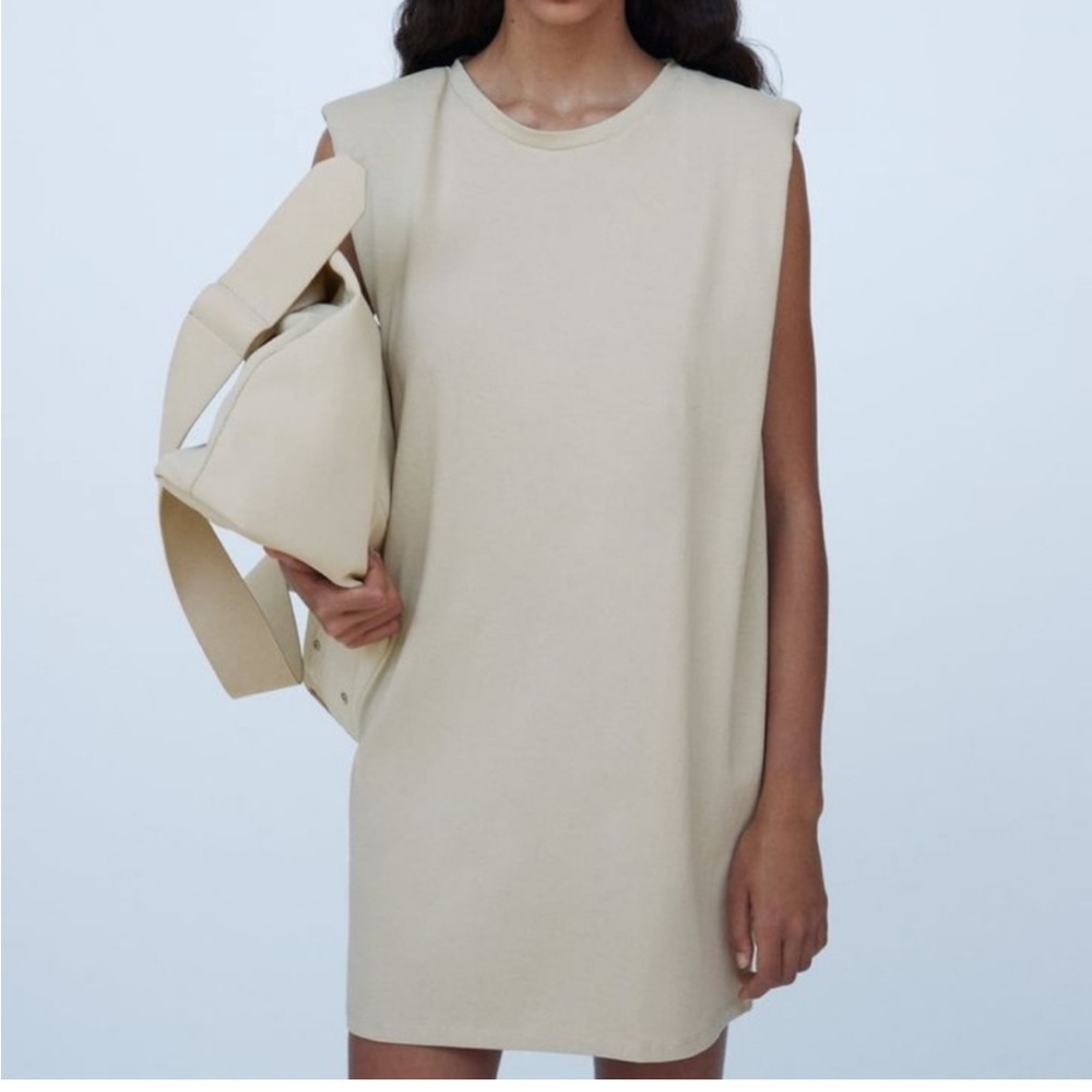 Zara T-shirt dress with shoulder pads